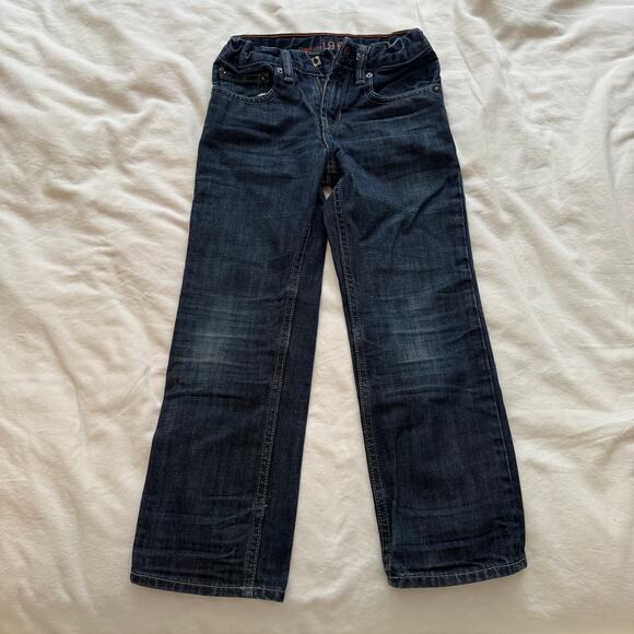 Gap Kids Boys Dark Wash Straight Leg Jeans Adjustable Waist Size 6 - Picture 1 of 6
